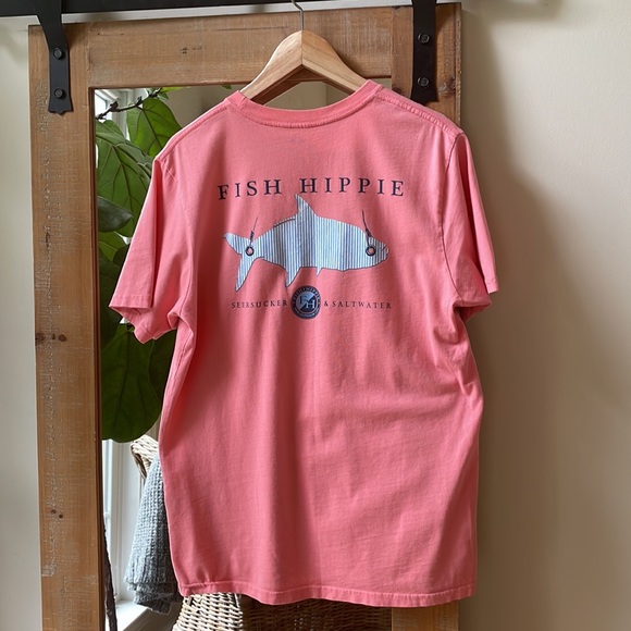 Fish Hippie Other - Fish Hippie Seersucker & Saltwater Pocket Tee Shirt Size M